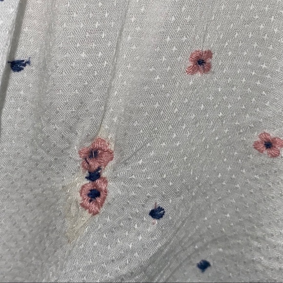 Anthro Velvet Graham Spencer Embroidered Ditzy Floral Babydoll Blouse Top - Picture 8 of 14